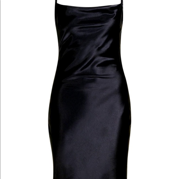 Black satin cowl neck Dress from boohoo🥂 - Picture 2 of 4